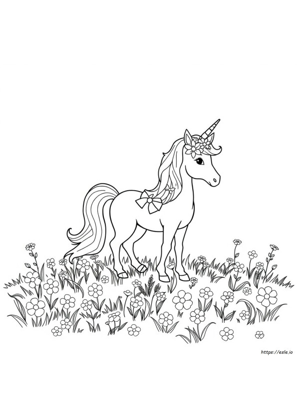 Flower Unicorn Coloring Pages