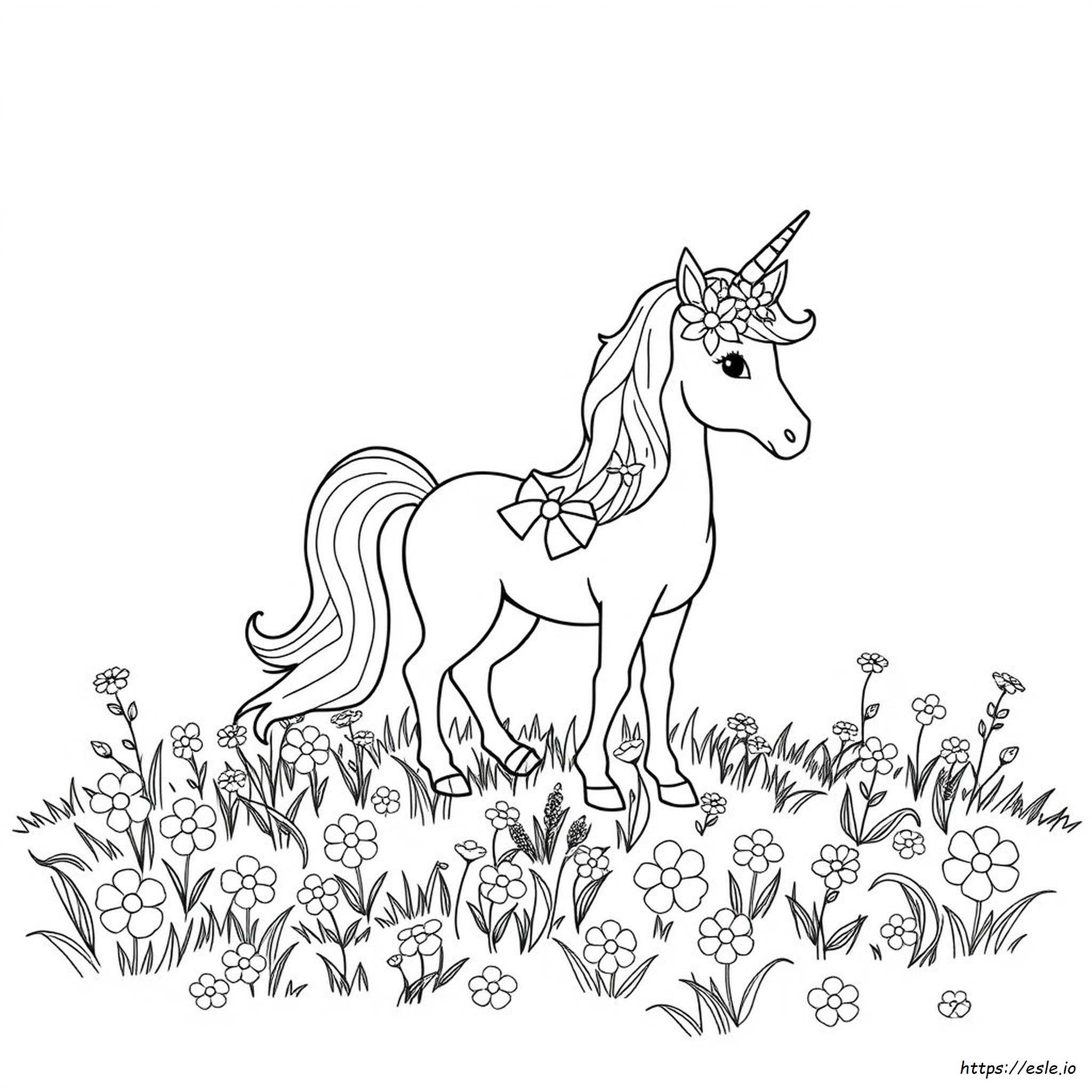 Unicorno Floreale Da Colorare