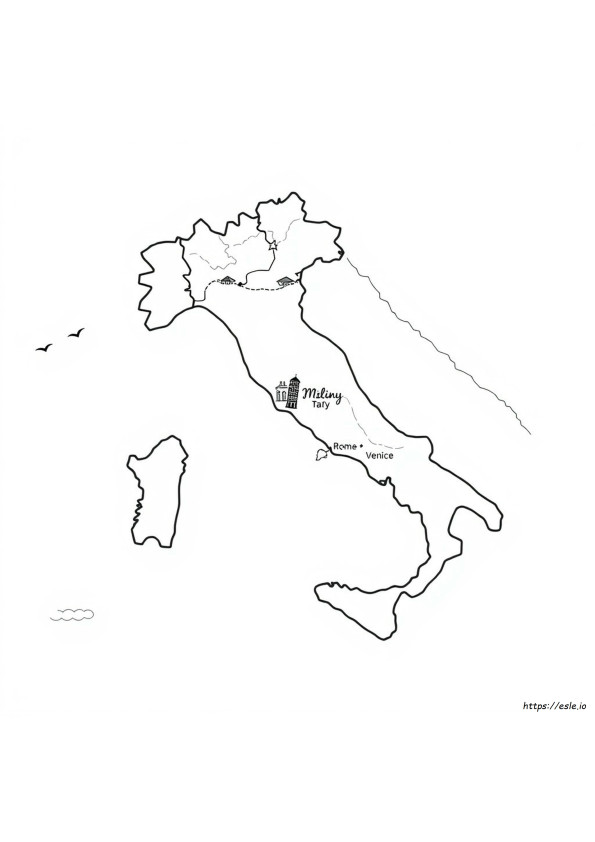 Italia Peta Halaman Mewarnai