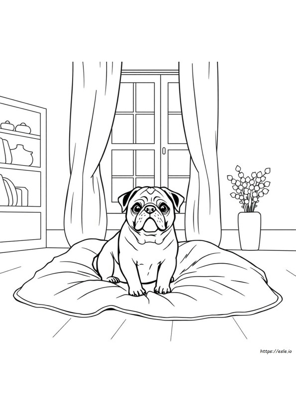 Gerçekçi Pug Boyama Sayfaları