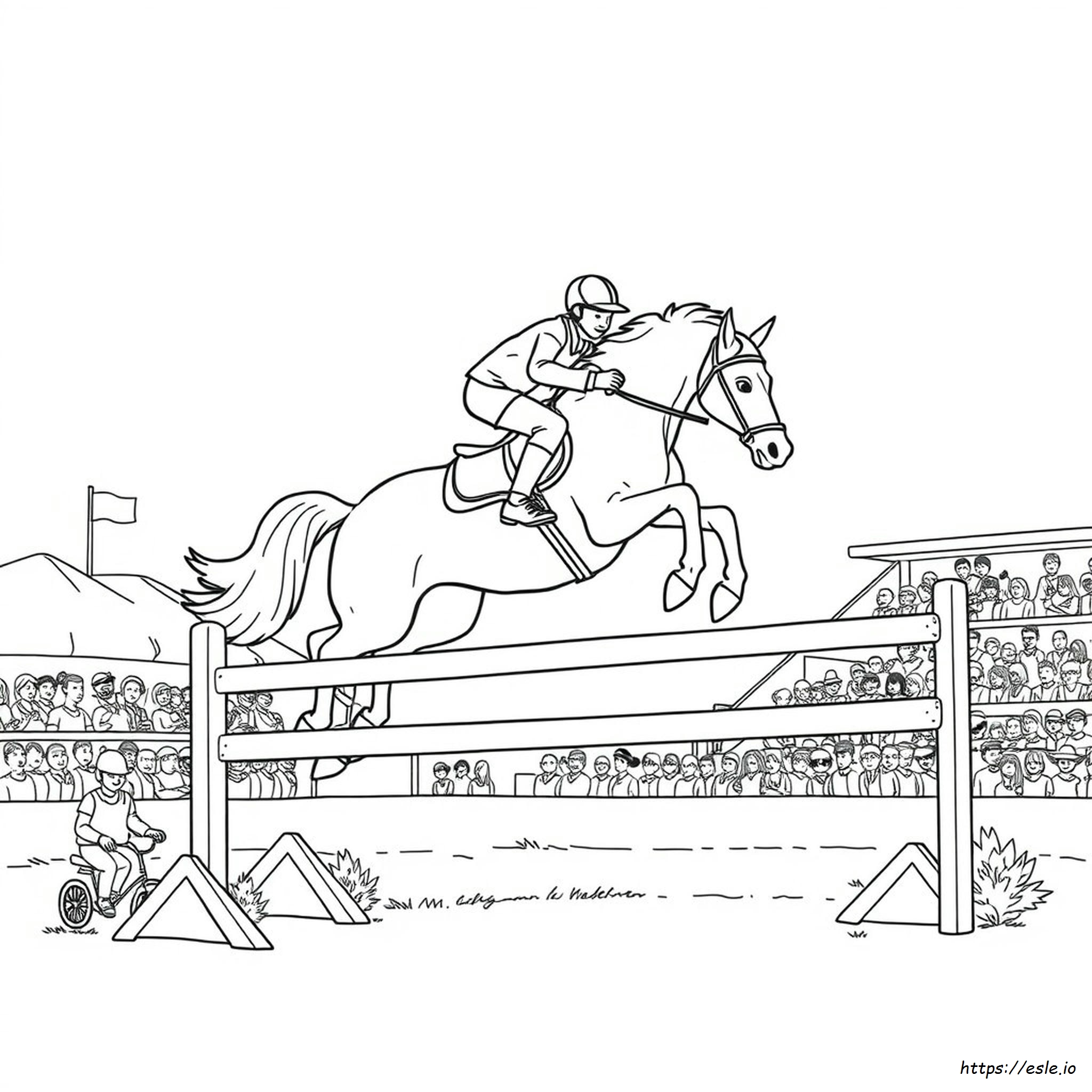Horse Jumping Coloring Pages To Print