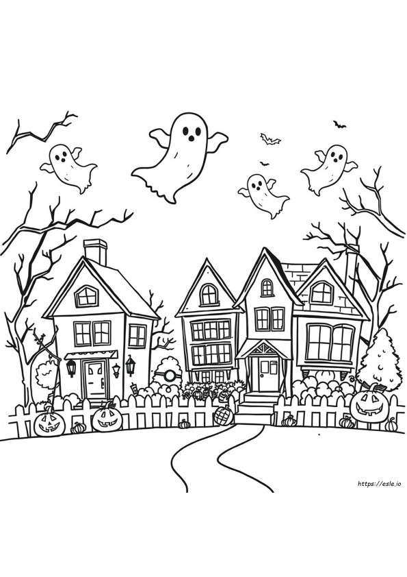 Halaman Mewarnai Seni Doodle Halloween