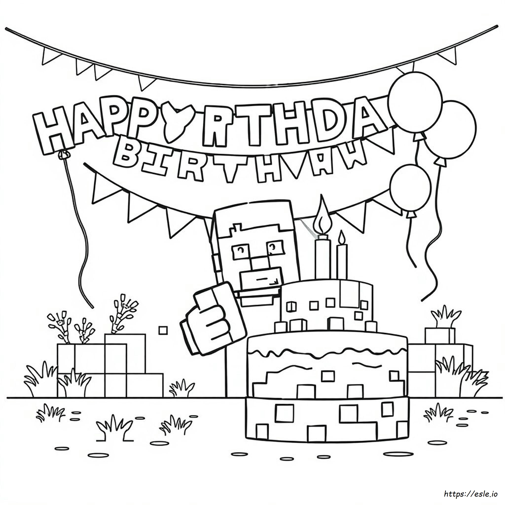 Tarjeta De Cumpleaños De Minecraft Para Colorear