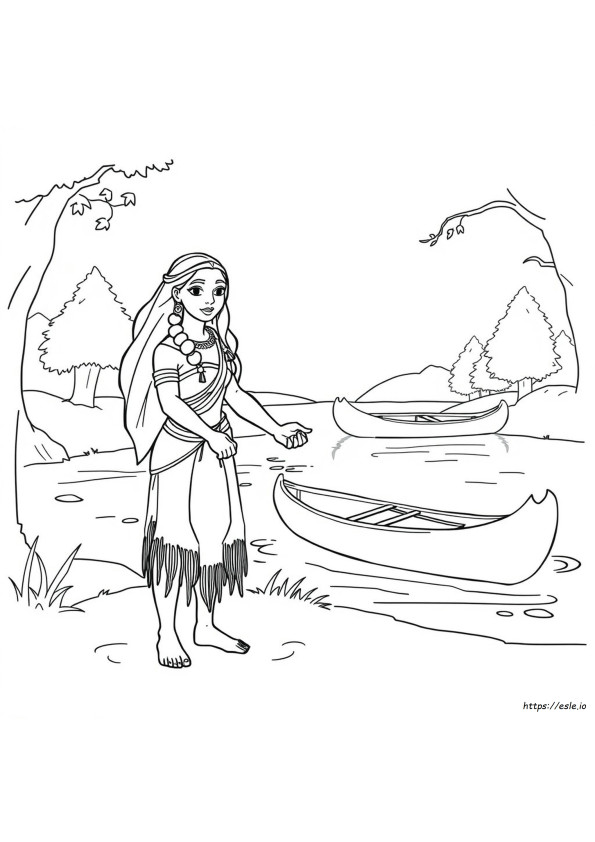 Prinsessa Pocahontas Värityskuvat