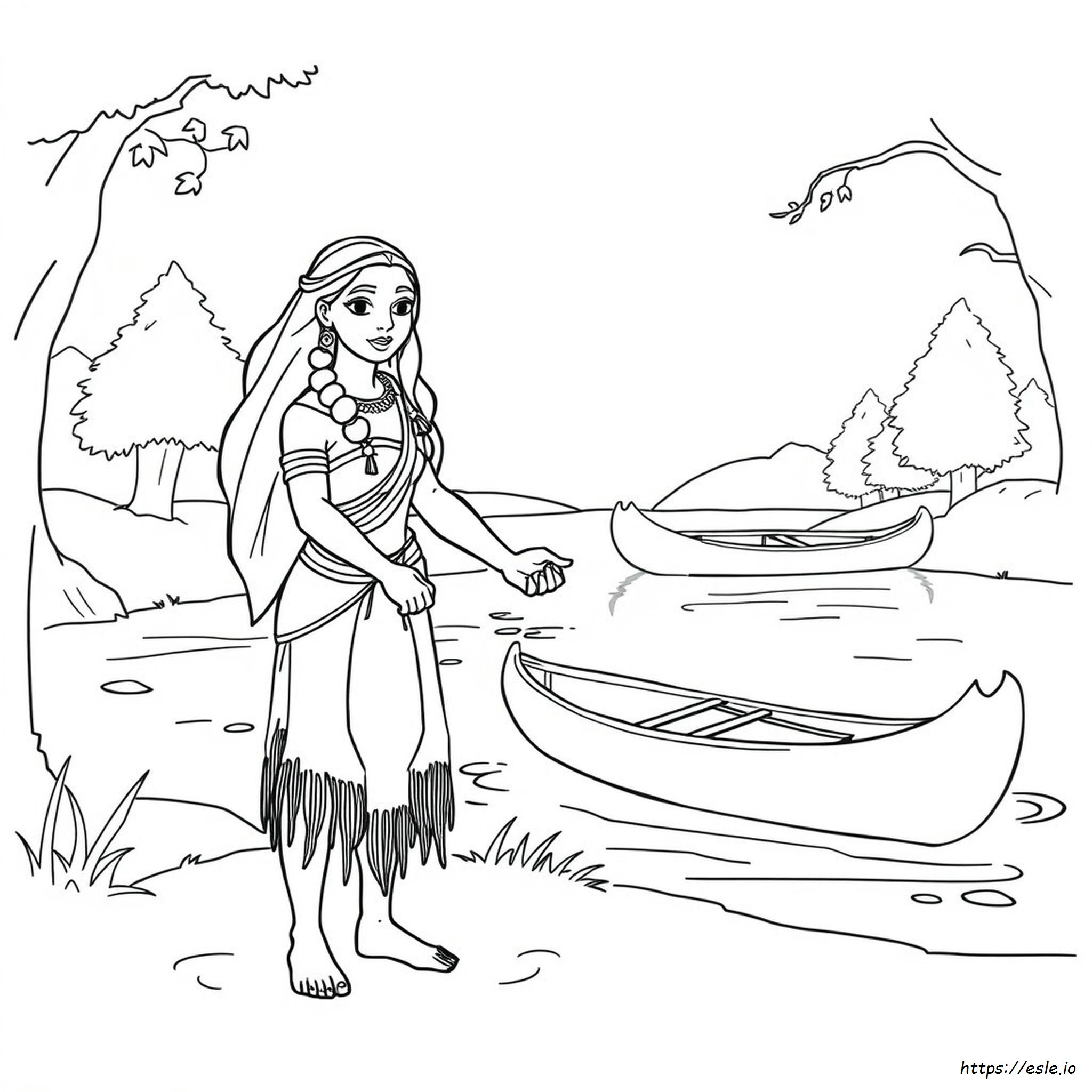 Páginas Para Colorear De La Princesa Pocahontas