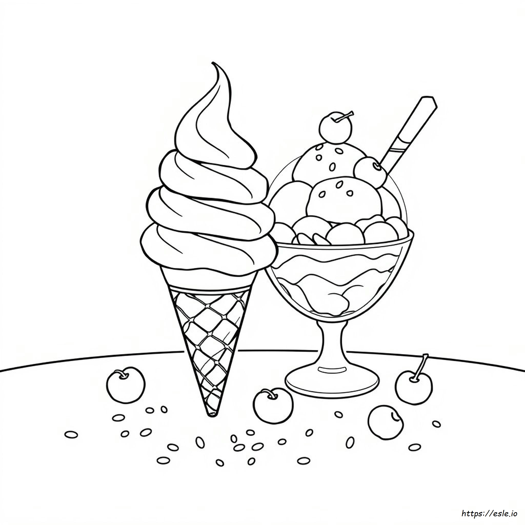 Ice Cream Cone Coloring Page