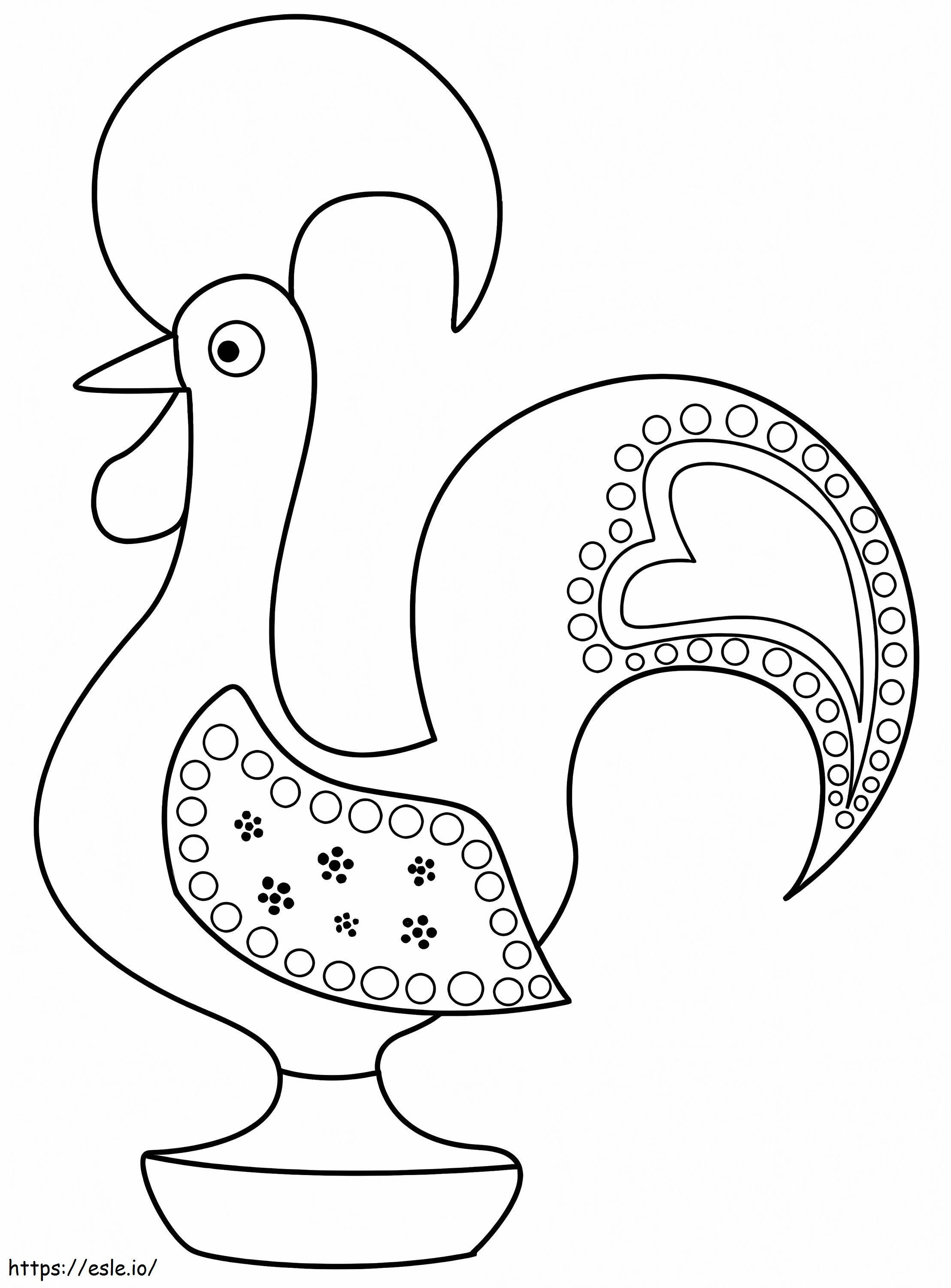 Coloriage Coq portugais 3 à imprimer dessin