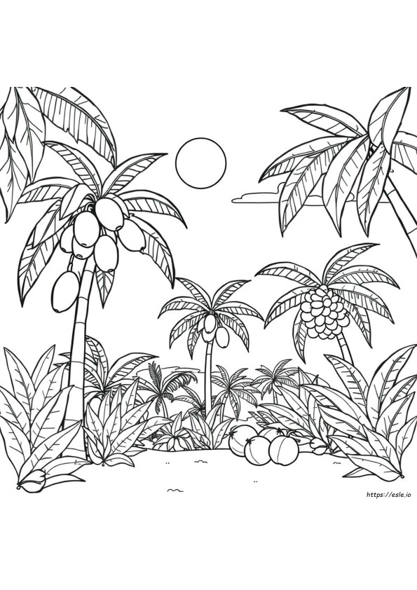 Printable Tropical Fruit Coloring Pages