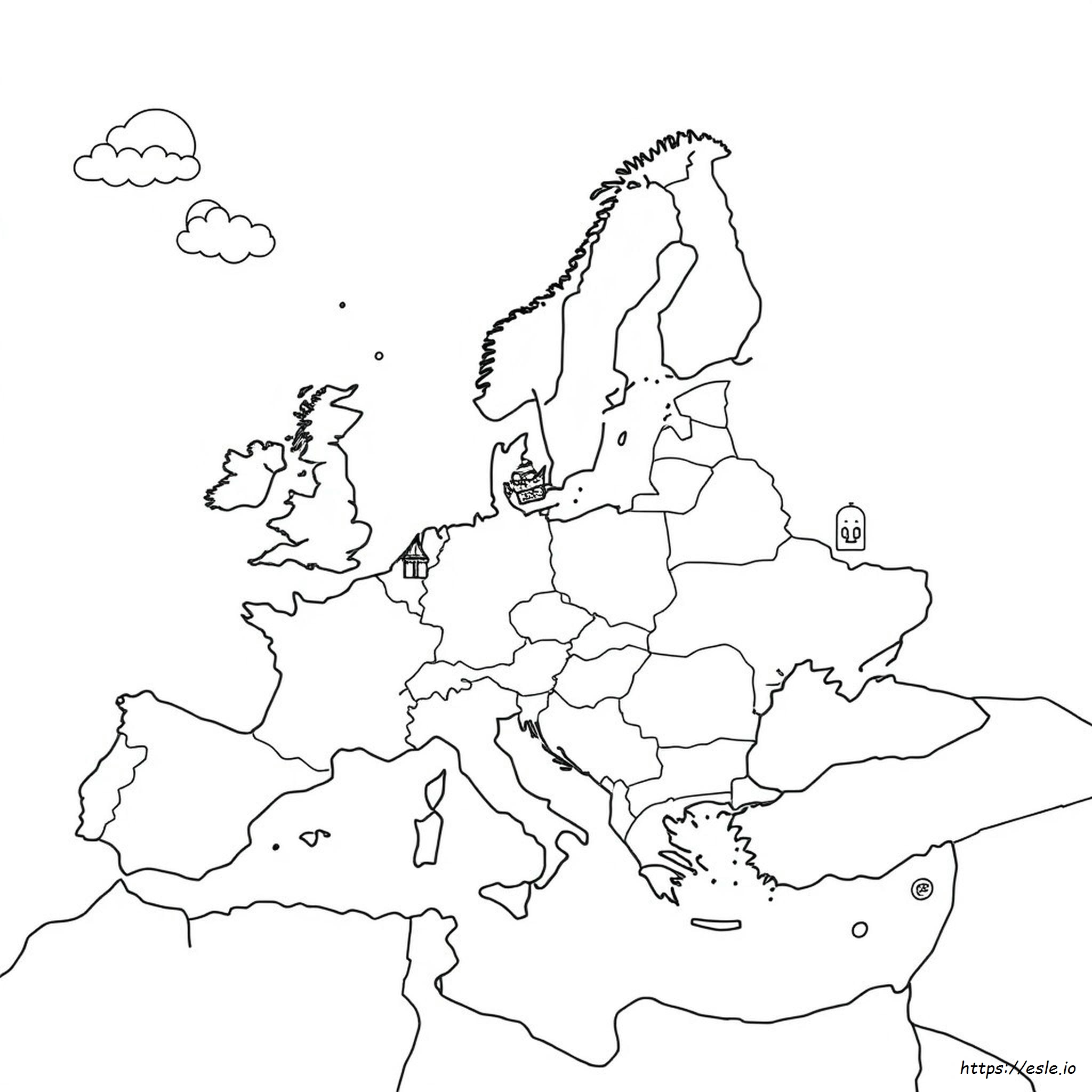Mappa Dell'europa Da Colorare