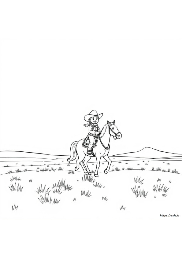 Pequeño Vaquero Para Colorear