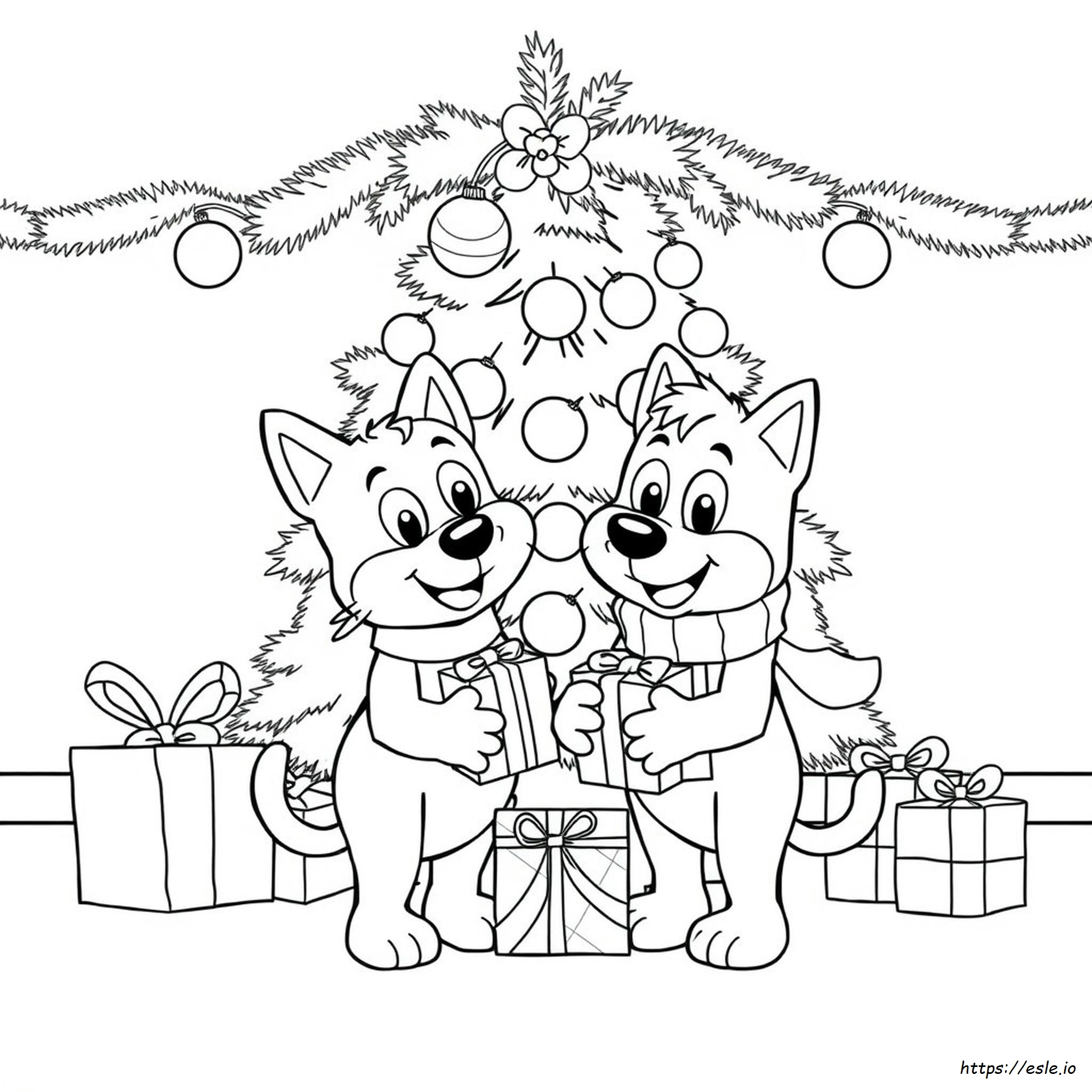 Bluey Y Bingo: Dibujos De Navidad Para Colorear