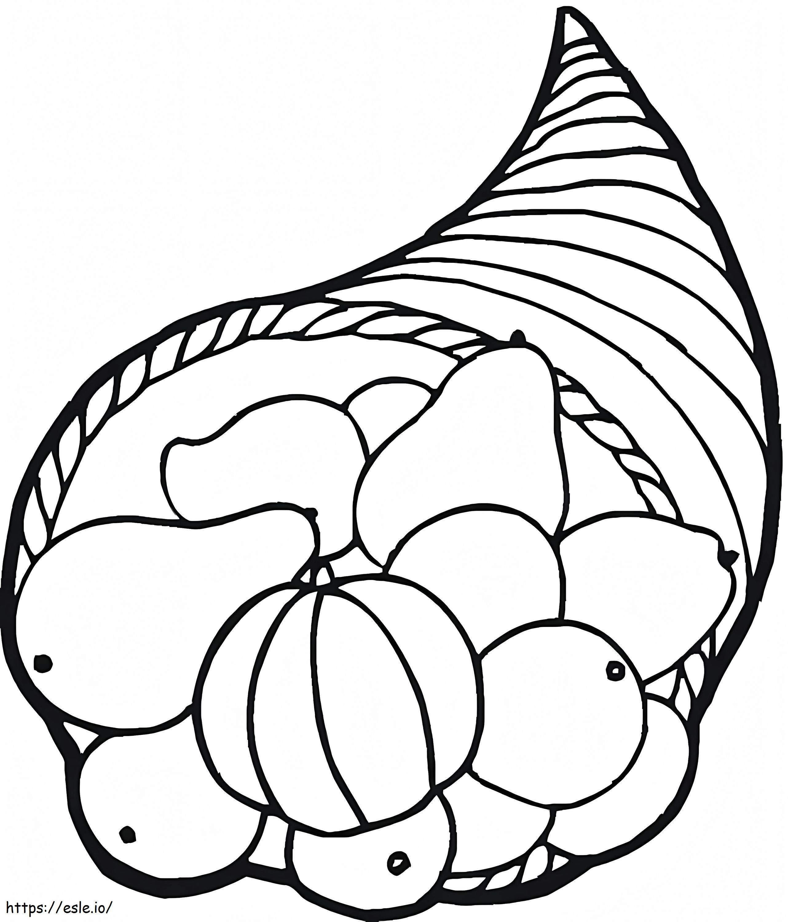 Simple Horn Of Plenty coloring page