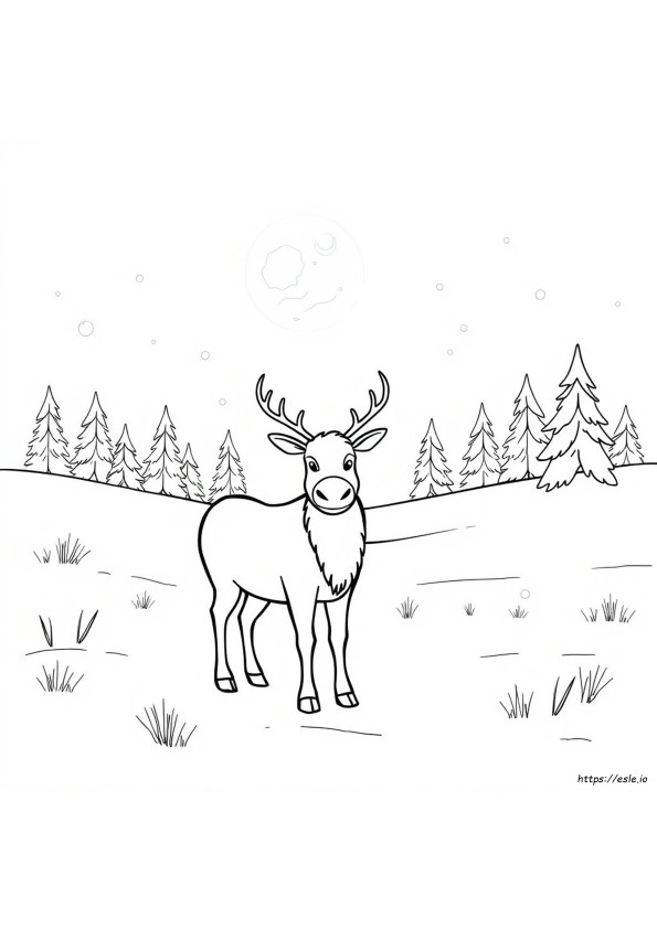 トナカイのぬりえ
