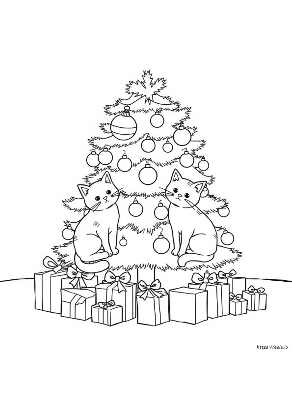 Weihnachtskatzen Ausmalbilder