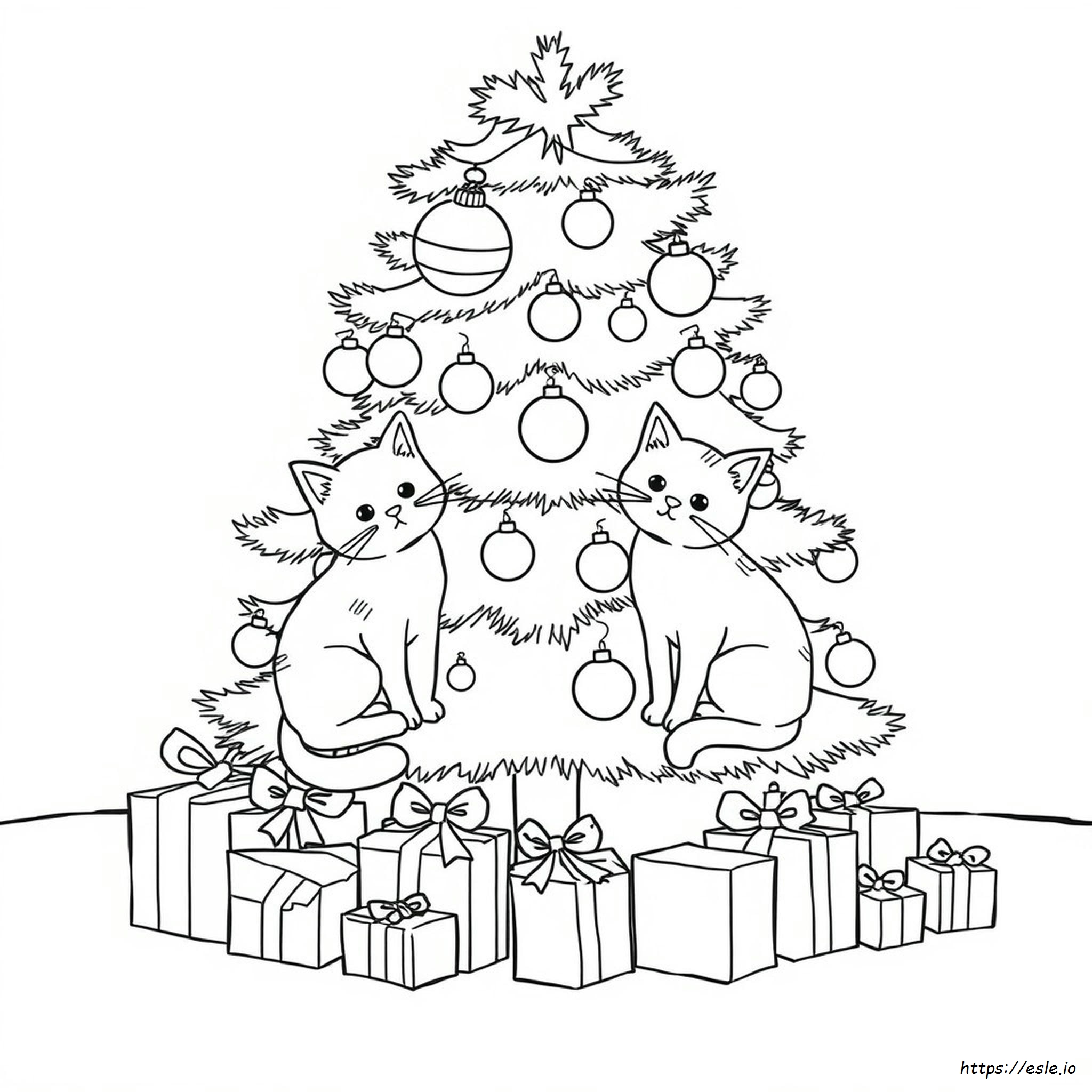 Coloring Pages Of Christmas Cats