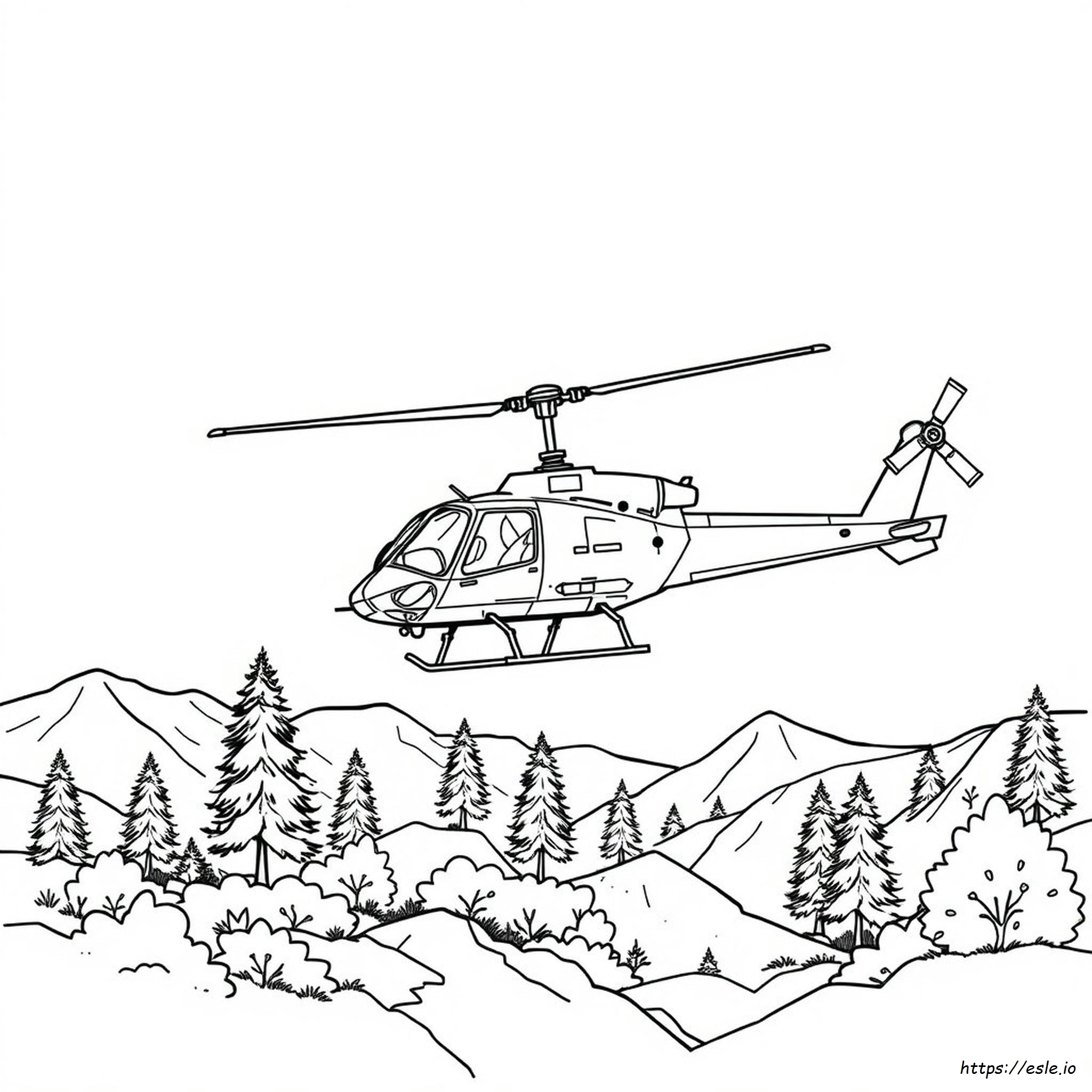 Black Hawk Helicopter Coloring Page