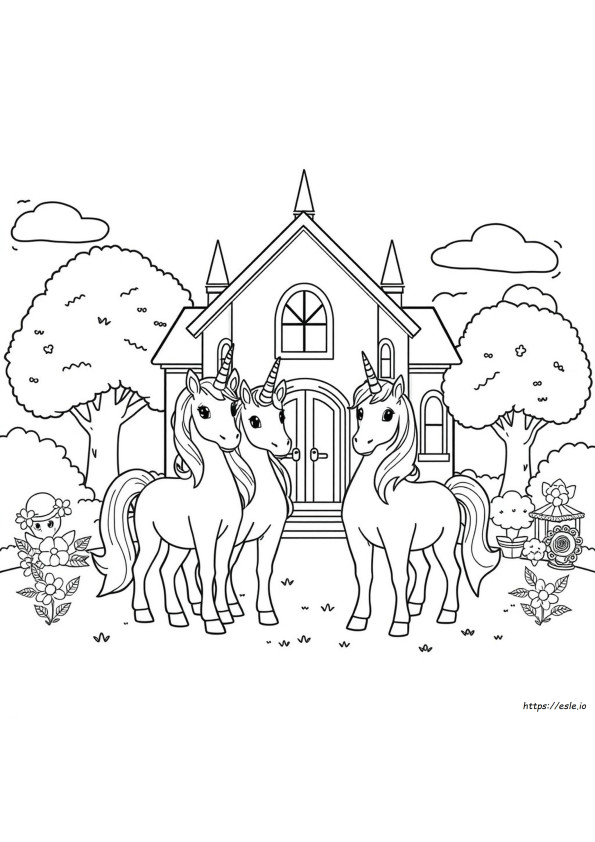 Unicorn Academy Coloring Book