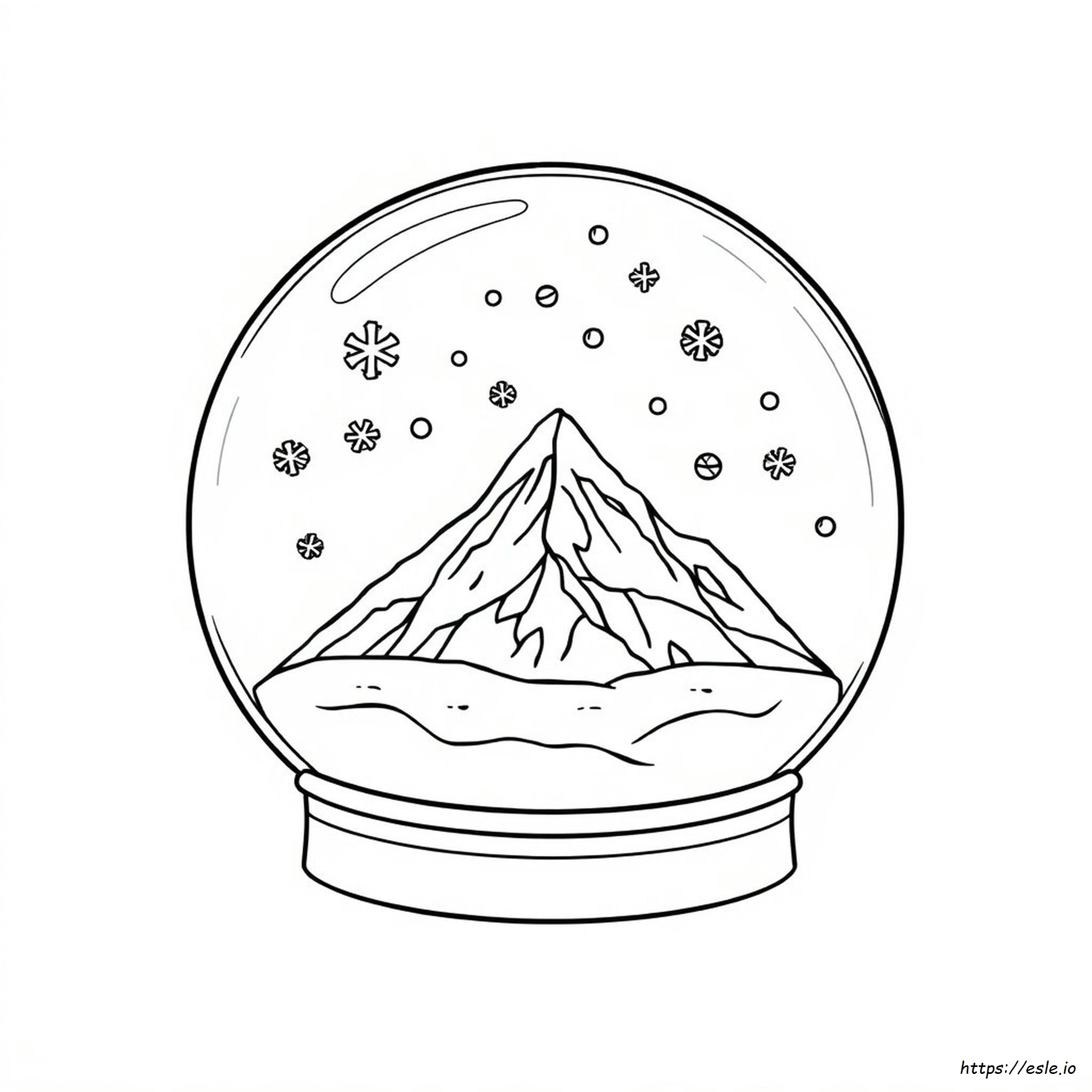 Mountain Snow Globe Color Page