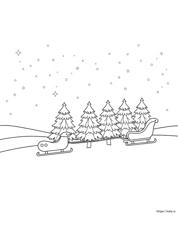 Kereta Luncur Santa Gambar Mewarnai