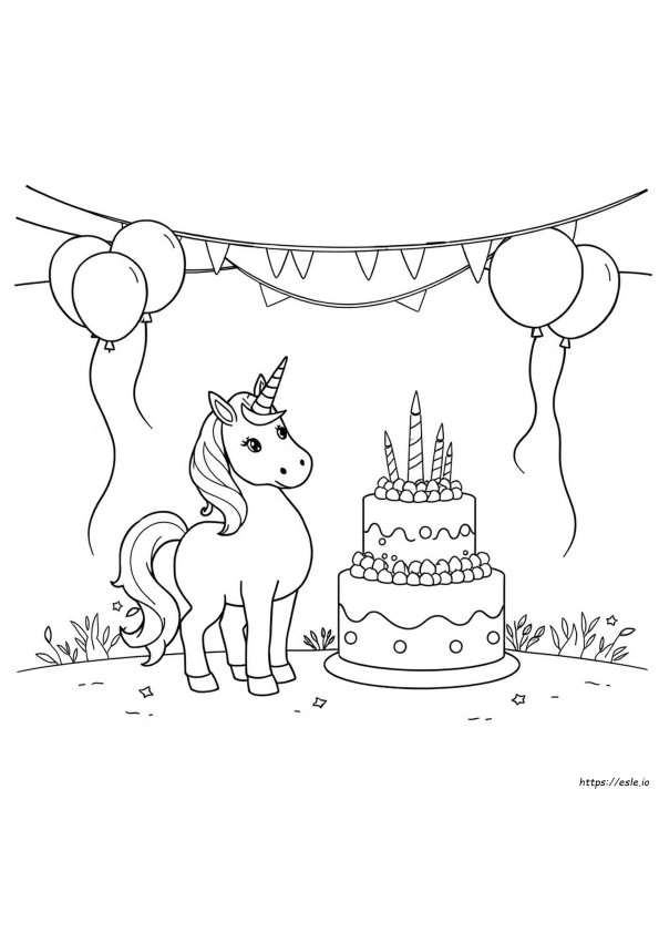 Unicorn Birthday Coloring Pages Free