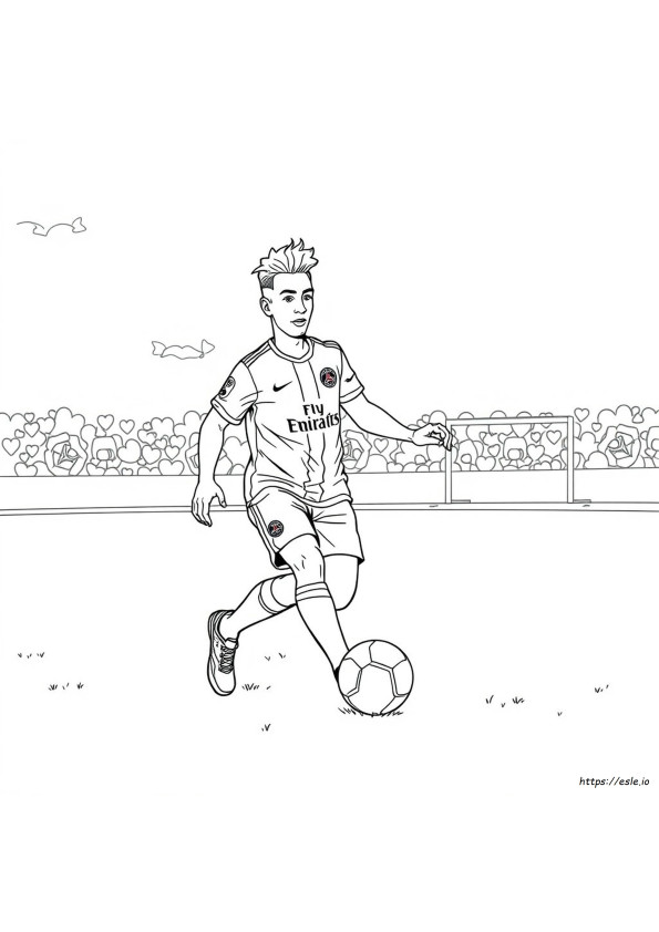 Drawing Neymar Coloring Pages Psg