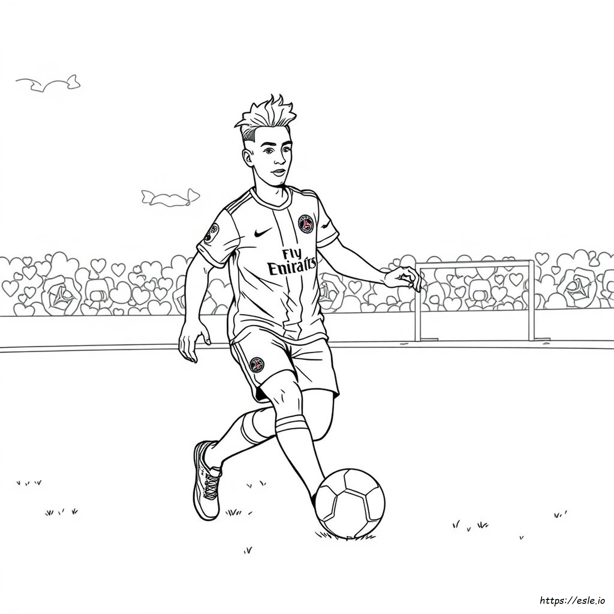 Drawing Neymar Coloring Pages Psg