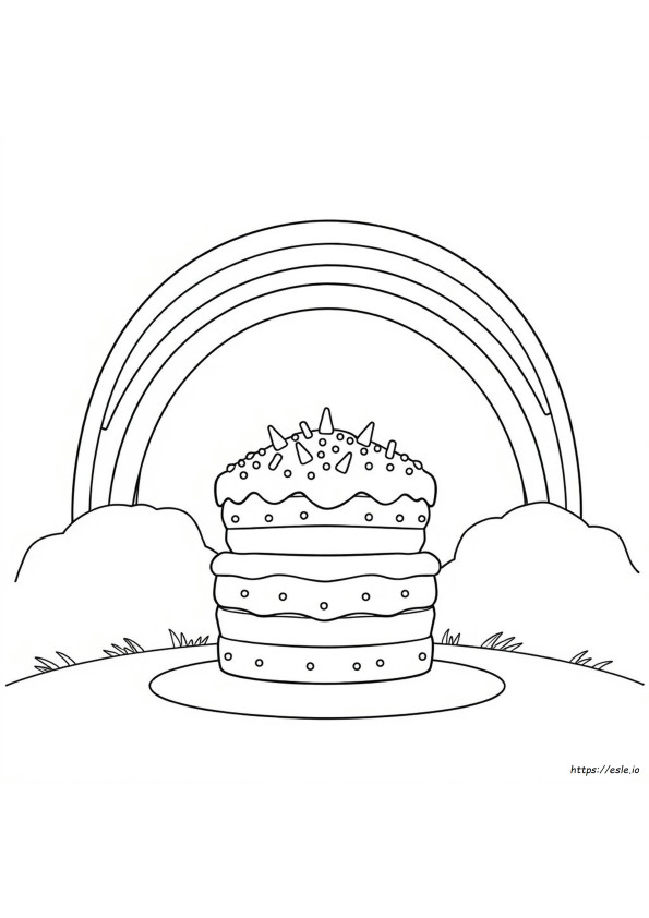 Gambar Mewarnai Kue Pelangi