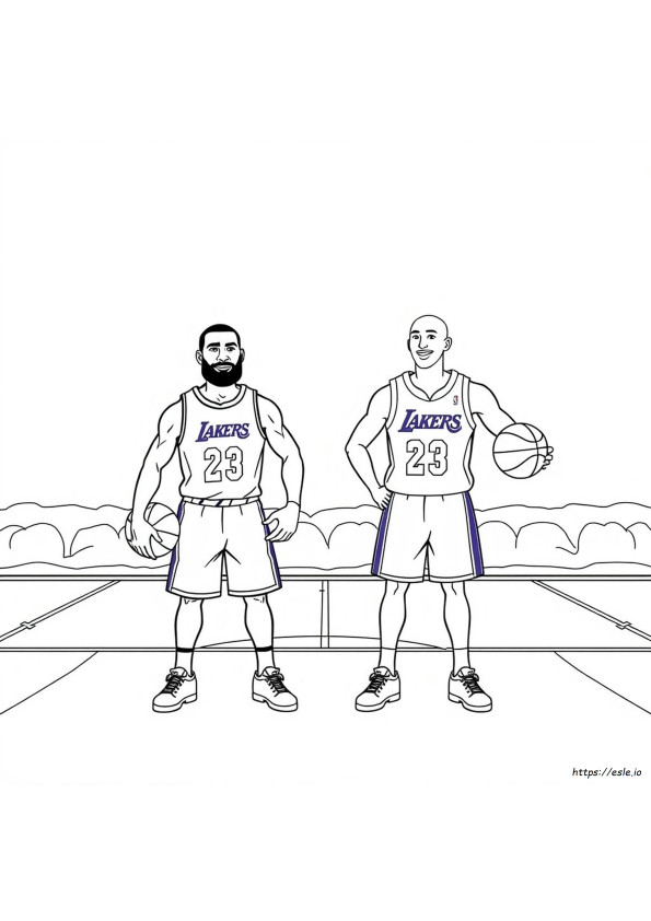 Lebron Kobe Bryant Gambar Mewarnai