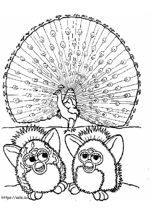 Cute Furby coloring page