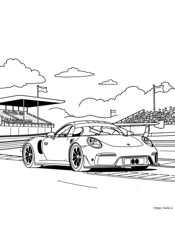 Mașina Porsche 911 Gt3 De Colorat