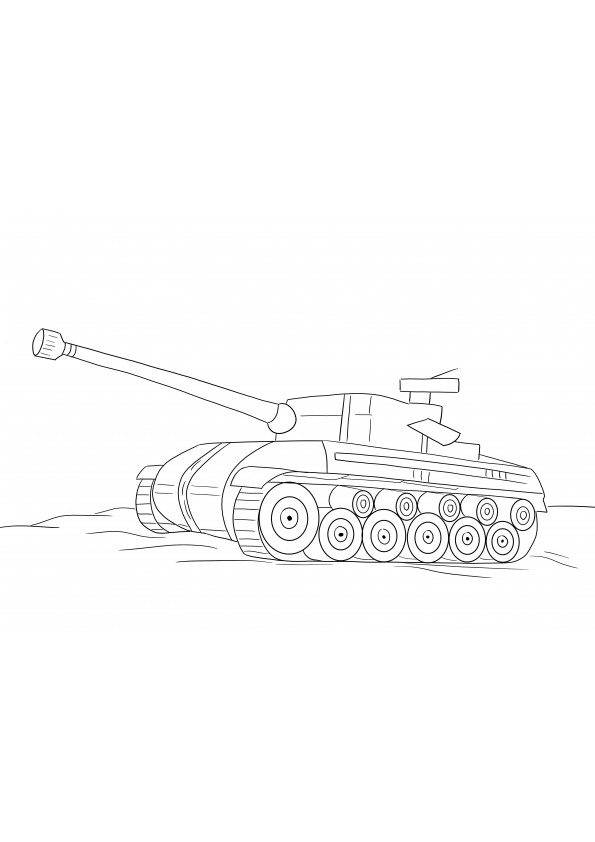 Tank coloring page for free for kids to learn about types of transportation