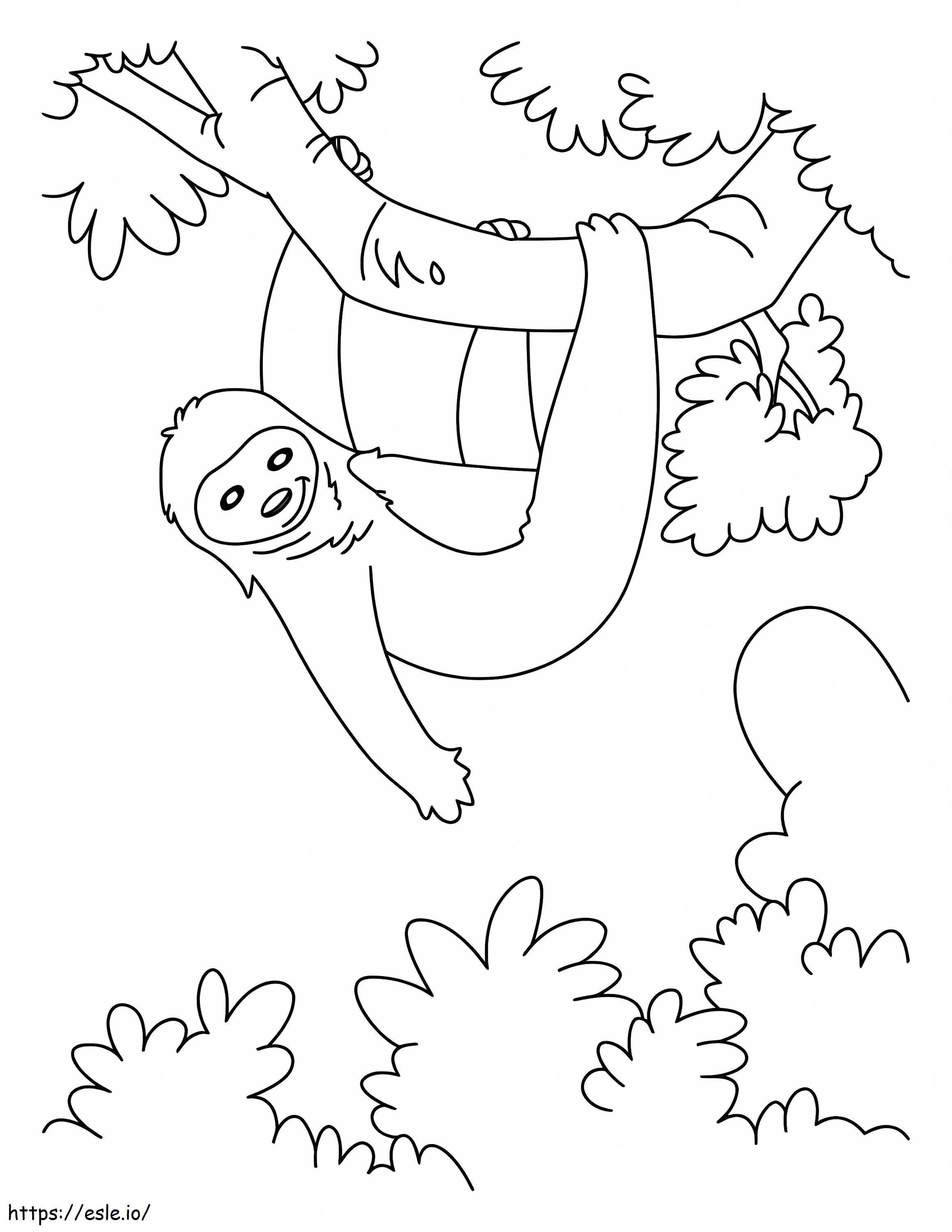 Wild Sloth coloring page