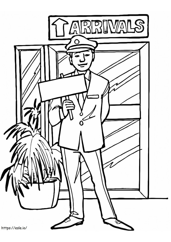 Arrivals In Airport coloring page
