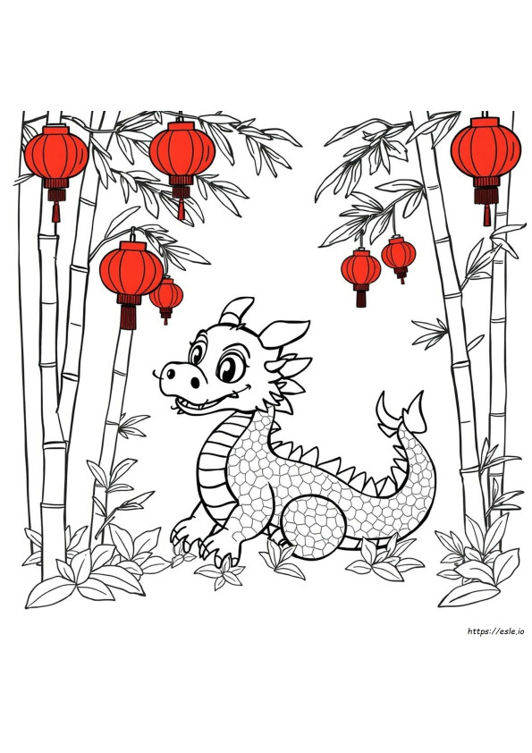 Cute Chinese Dragon Coloring