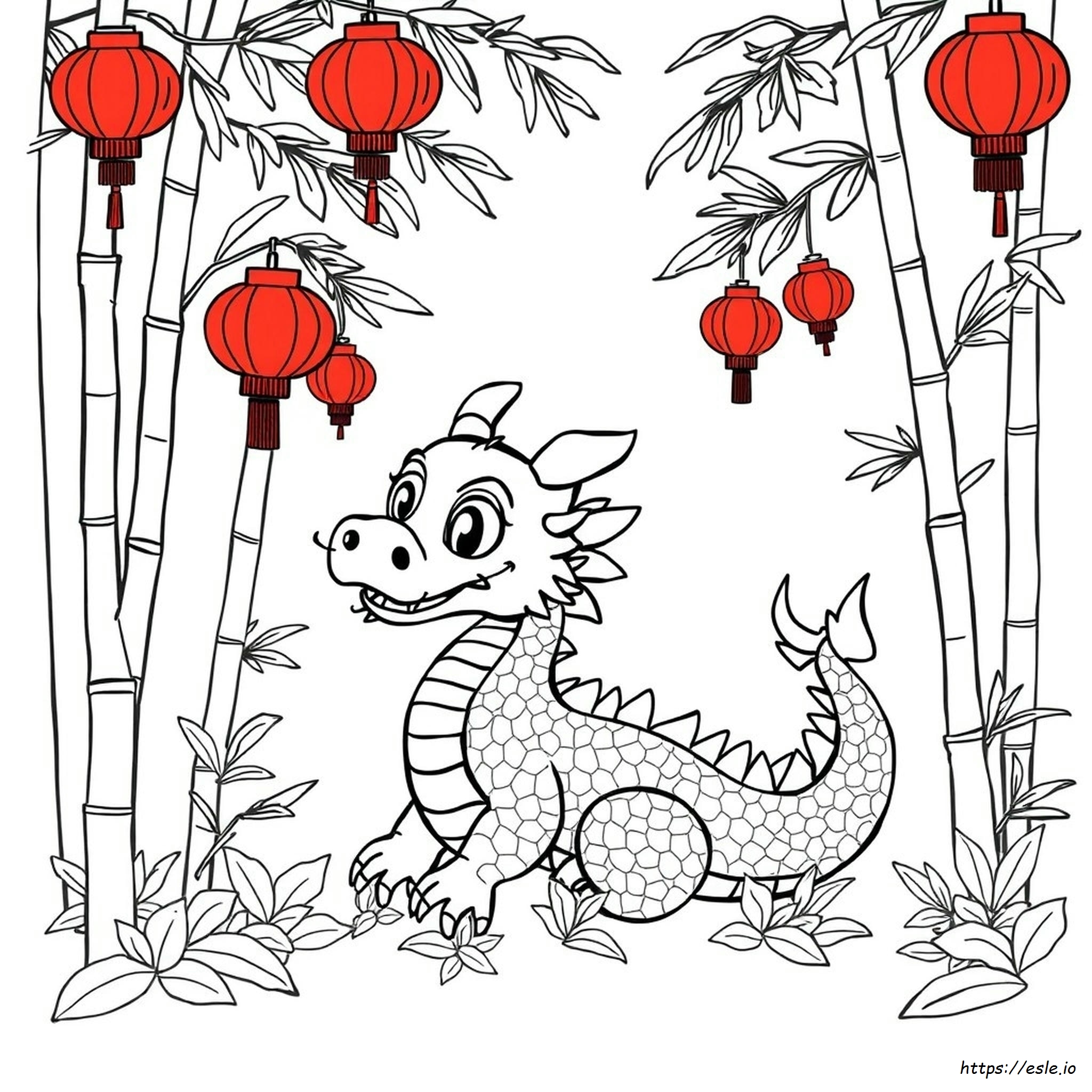 Cute Chinese Dragon Coloring
