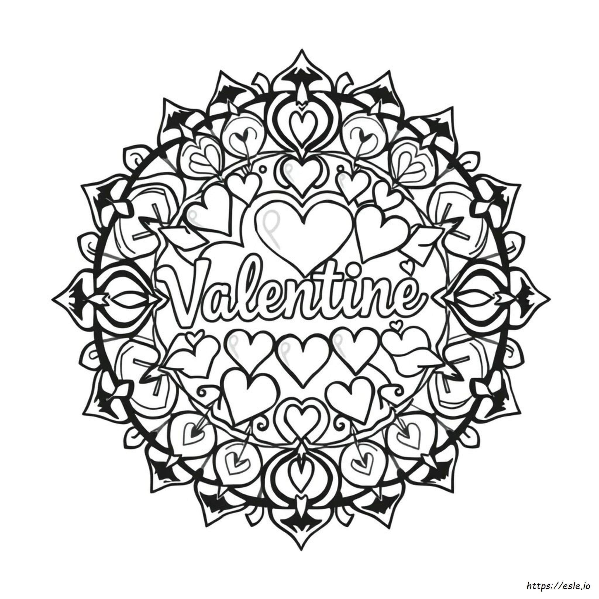 Mandala Di San Valentino Da Colorare