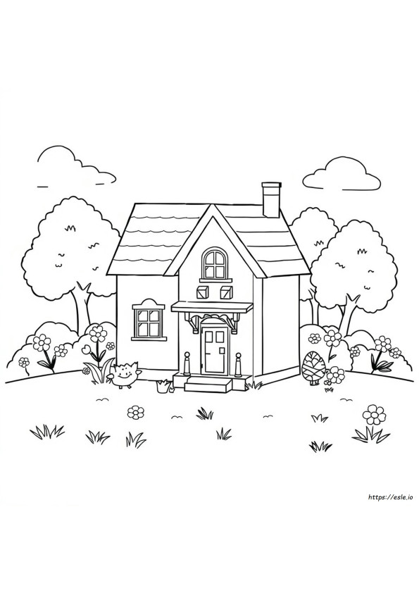 Doll House Coloring Sheet