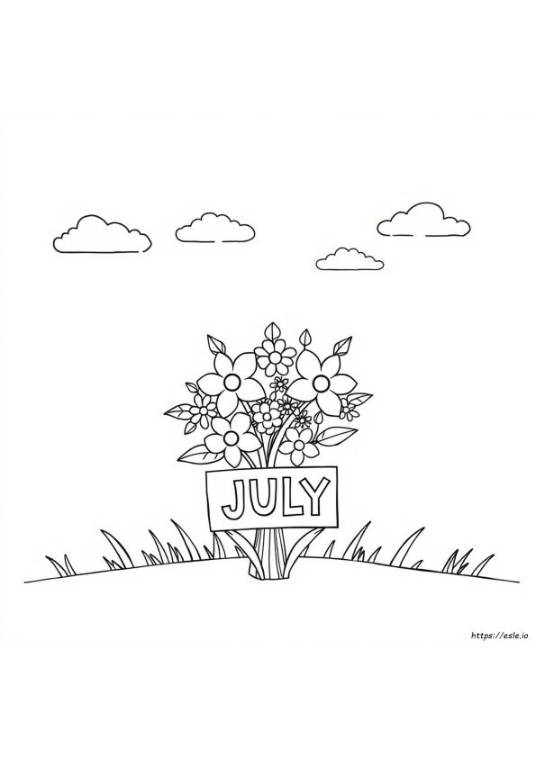 July Colouring Pages