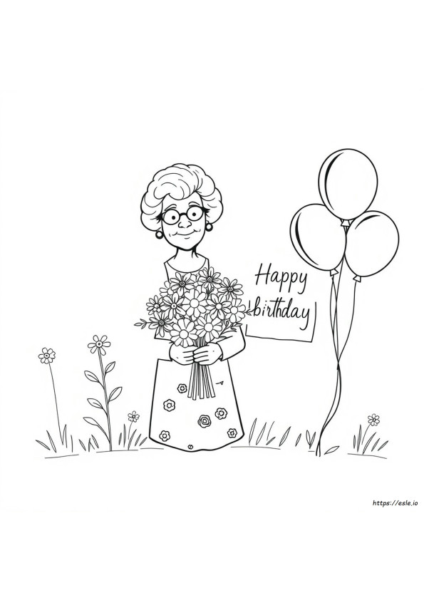 Selamat Ulang Tahun Untuk Nenek Gambar Mewarnai