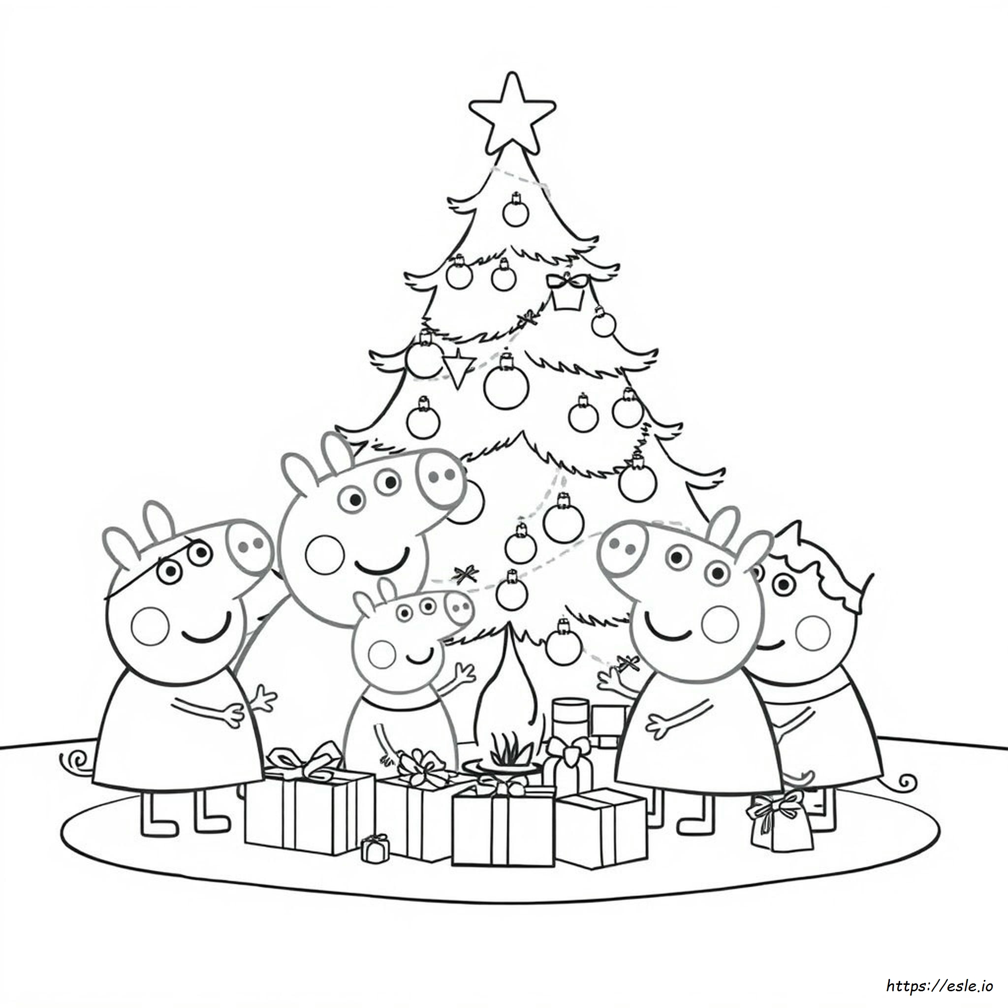 Peppa Pig Christmas Coloring Pages Free