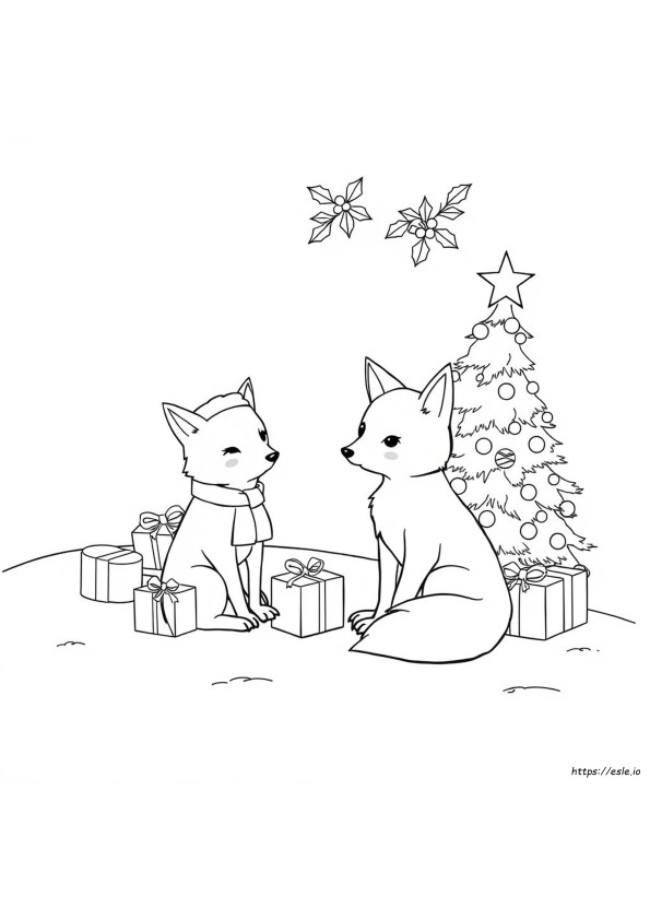 Raposa De Natal Para Colorir