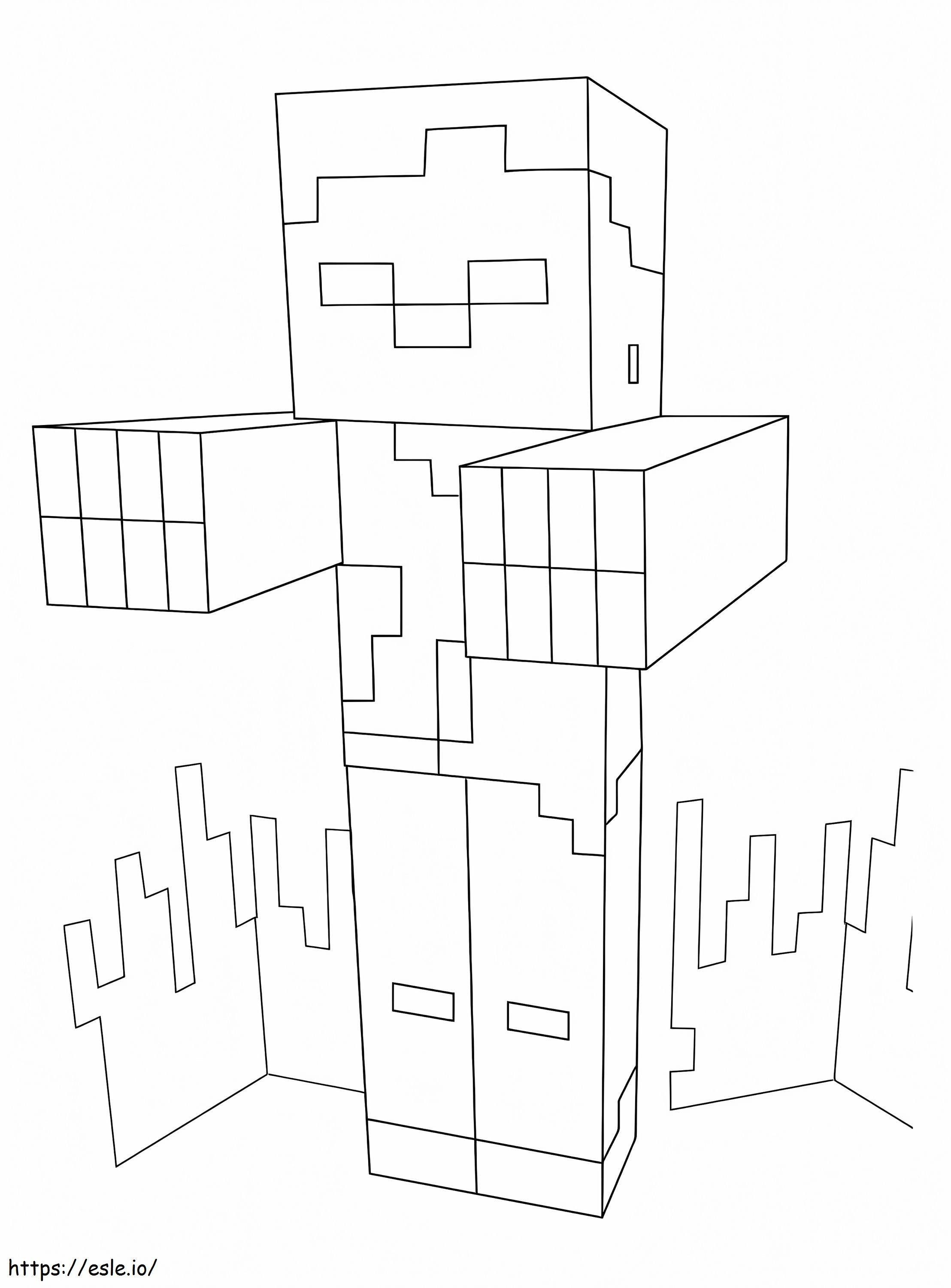 Minecraft Zombie 1 värityskuva