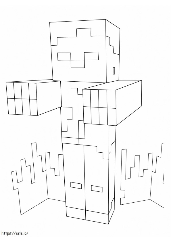 Coloriage Minecraft Zombie 1 à imprimer dessin