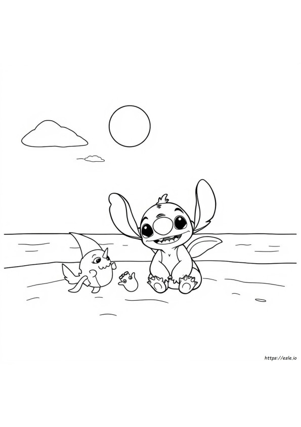 Gambar Mewarnai Stich Dan Angel