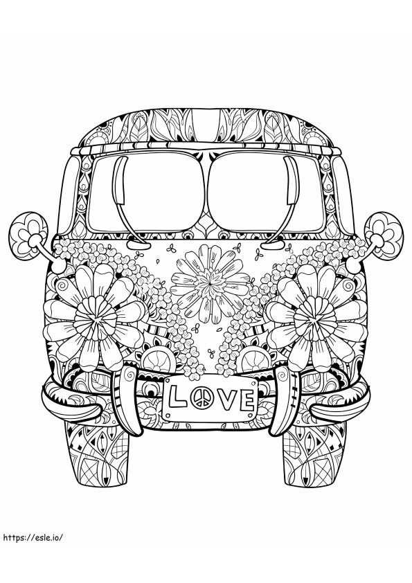 Hippie Car coloring page