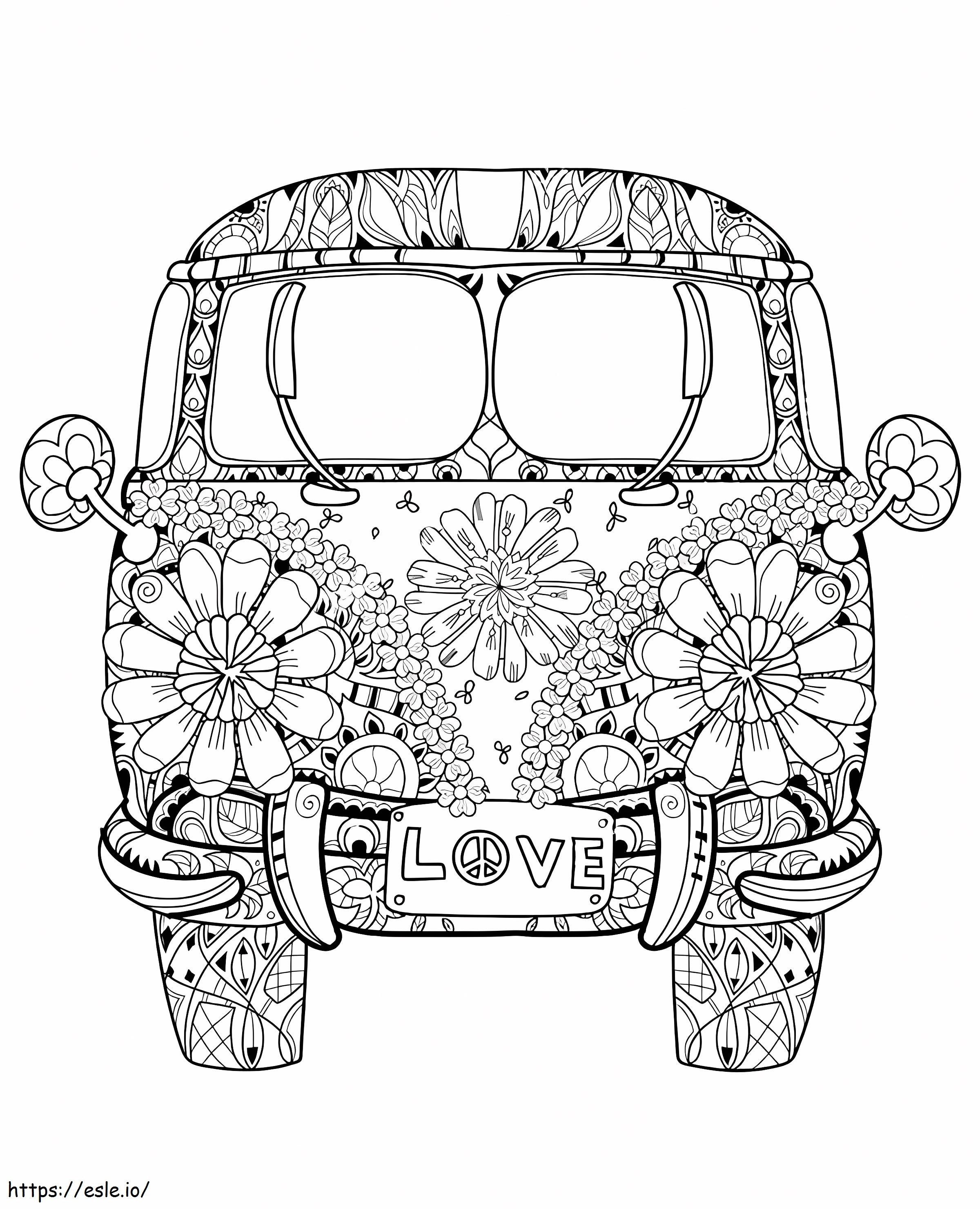 Hippie Car coloring page