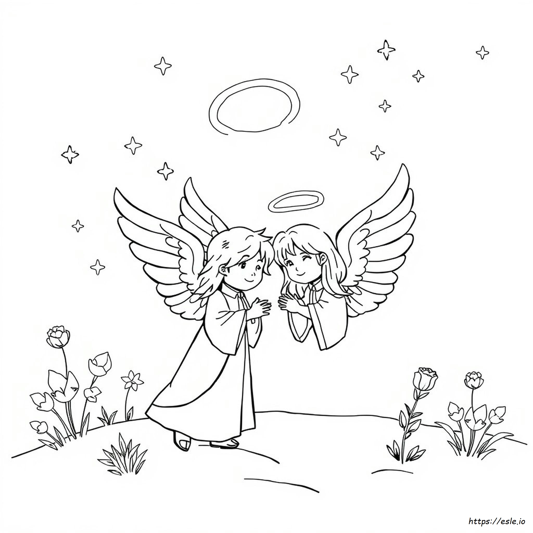 Realistic Guardian Angels Coloring Pages