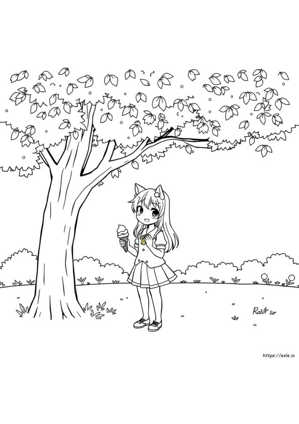 Kurumi Coloring Page