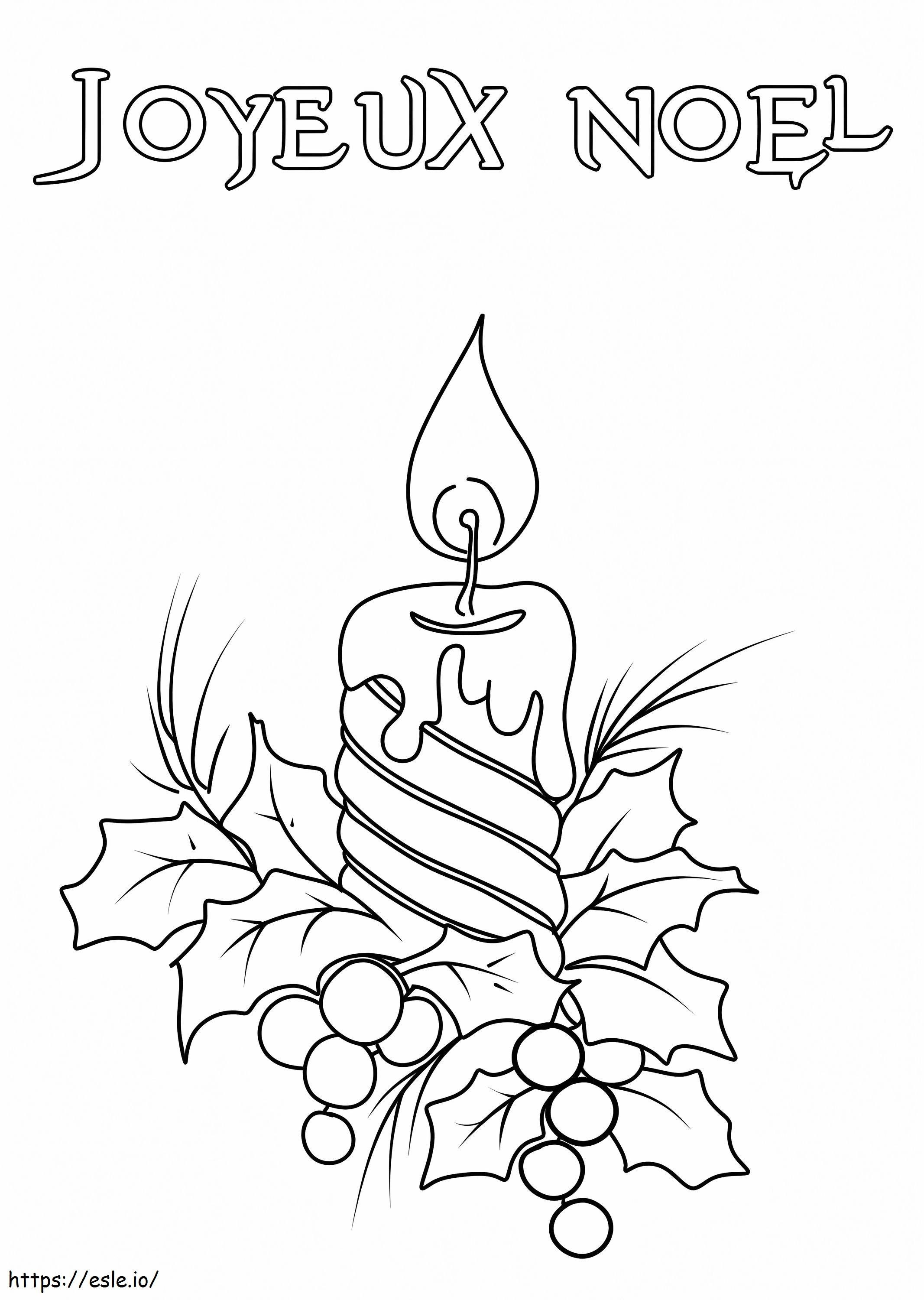 Coloriage Joyeux Noël avec des bougies à imprimer dessin