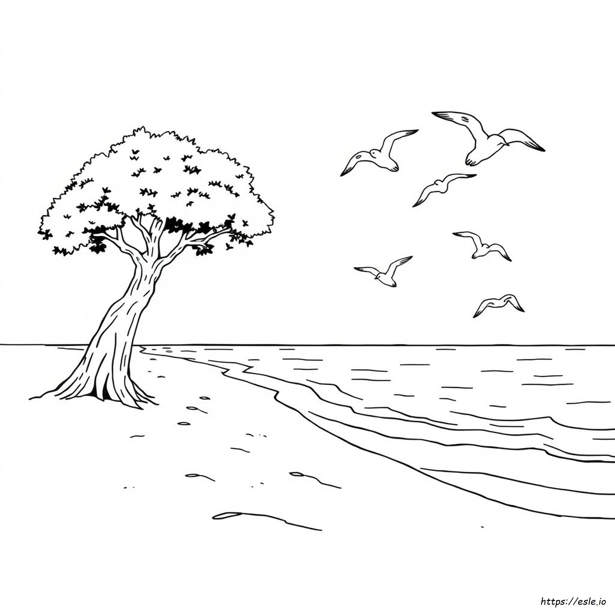 Beach Scene Coloring Pages